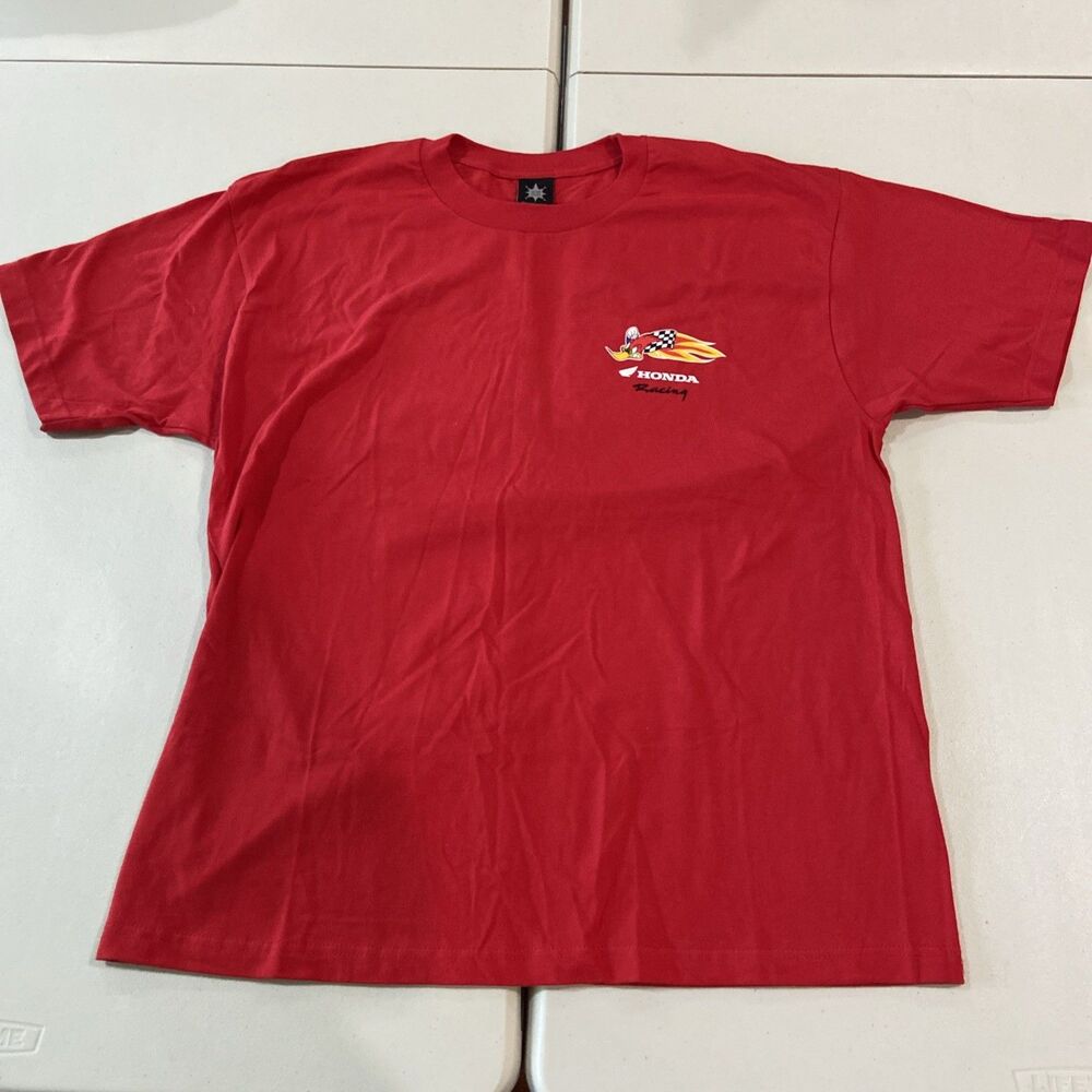 Vintage Y2K Honda Racing T-shirt Kids XL Red Woody Woodpecker Dynasty